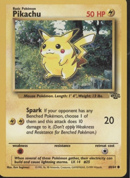 1999, Pokemon. Jungle #60 Pikachu, 1st Edition | eBay