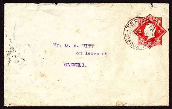 Australia 1925 Envelope H G B14 Terowie Glenelg