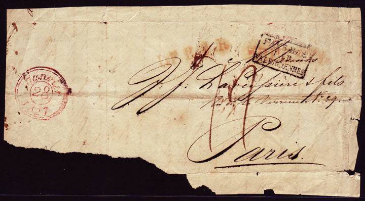 France 1827 Cover Front Valenciennes Paris